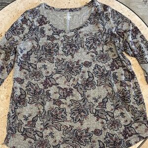 Lane Bryant Multicolor Floral Long Sleeve Top